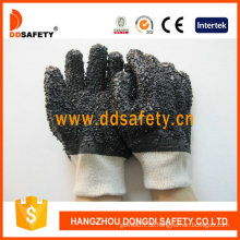 Ddsafety schwarze industrielle Handschuhe PVCs, rauer Chip (DPV118)